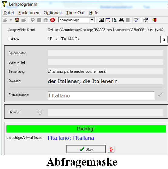 Abfragemaske